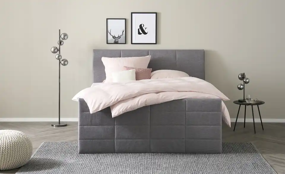 Boxspringbett Baron mit Bettkasten und Topper, Frontansicht