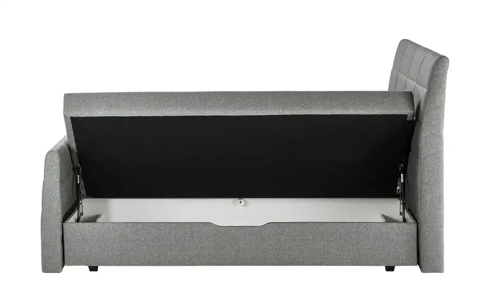 Boxspringbett Baron mit Bettkasten und Topper, geöffnet