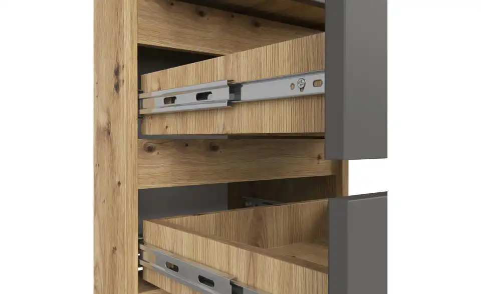 Nachttisch Carlo mit 3 Schubladen, Detailansicht