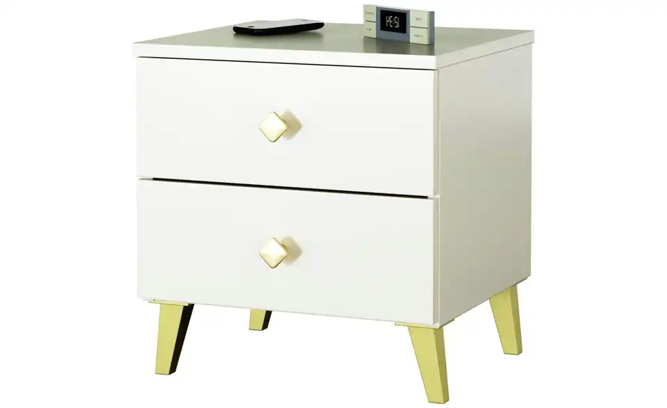 Nachttisch Luna mit 2 Schubladen, Perspektive