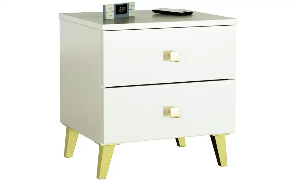 Nachttisch Luna mit 2 Schubladen, Detailansicht