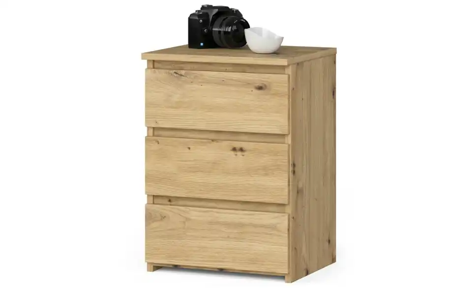Nachttisch Carlo mit 3 Schubladen, Perspektive