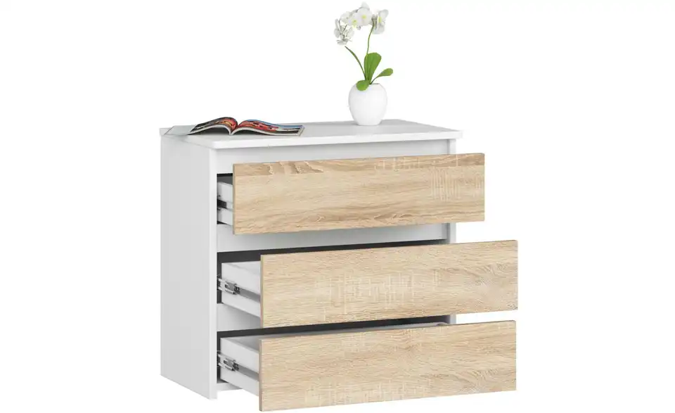 Kommode Carlo mit 3 Schubladen, geöffnet
