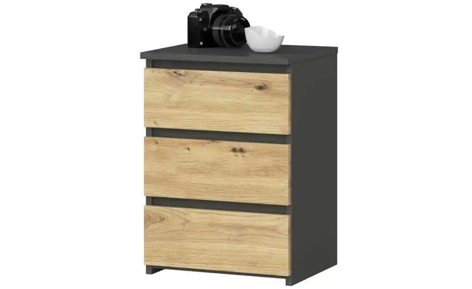 Nachttisch Carlo mit 3 Schubladen, Perspektive