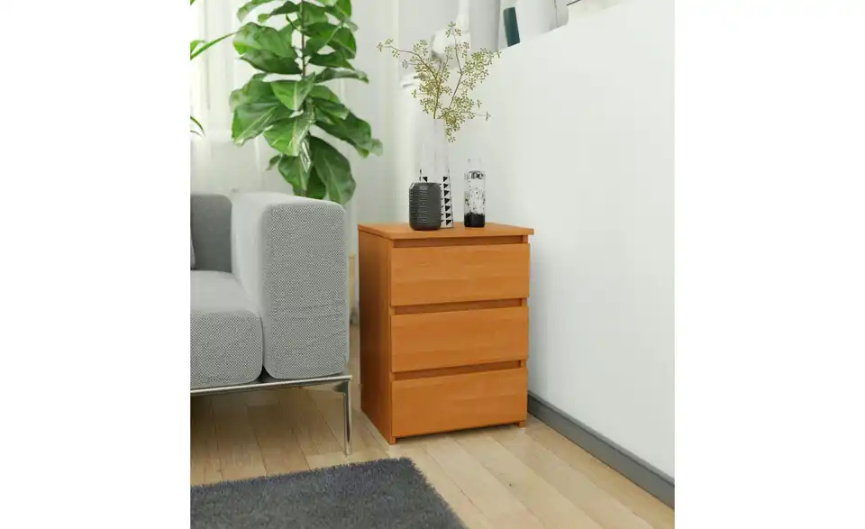 Nachttisch Carlo mit 3 Schubladen, in Wohnsituation