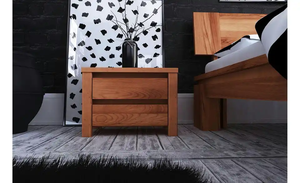 Nachttisch Theo mit 2 Schubladen, in Wohnsituation