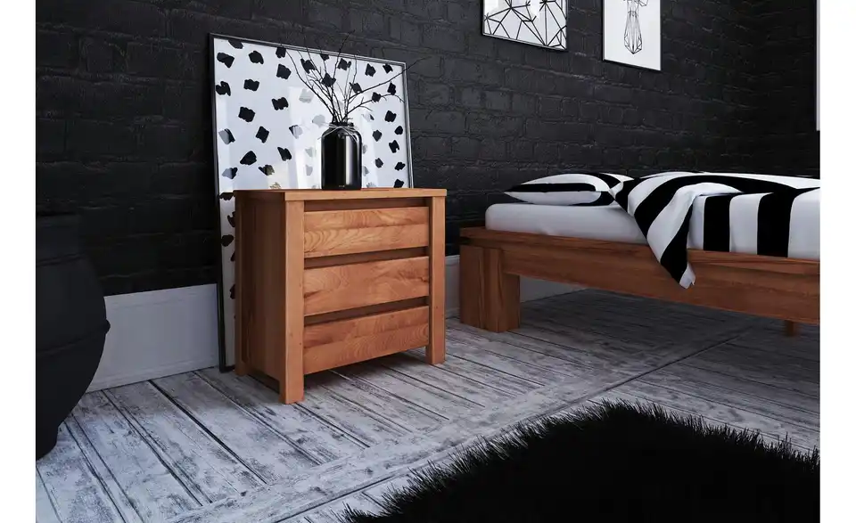 Nachttisch mit 3 Schüben, in Wohnsituation