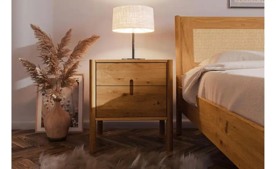 Nachttisch niedrig 2 Schübe, in Wohnsituation