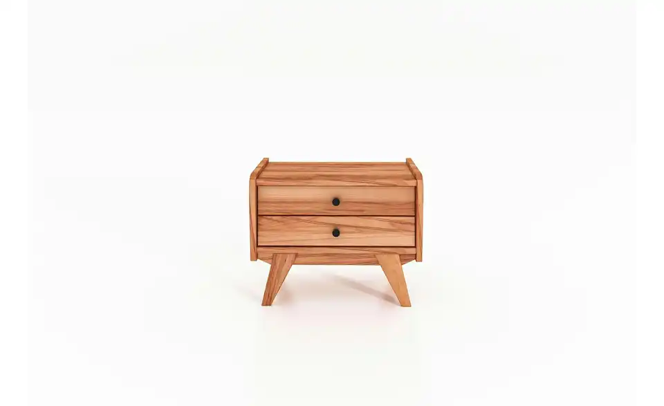 Nachttisch mit 2 Schüben, Frontansicht