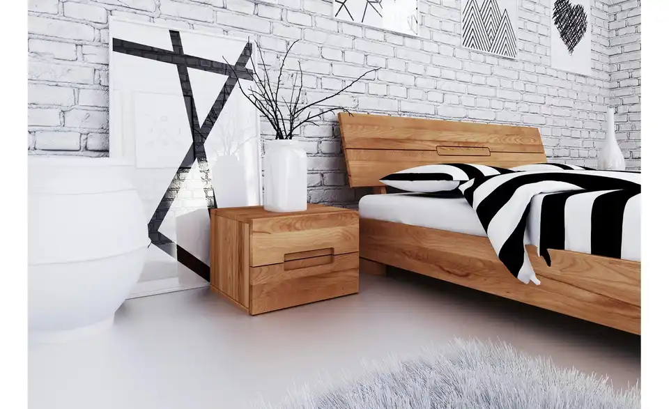 Nachttisch niedrig 2 Schübe, in Wohnsituation