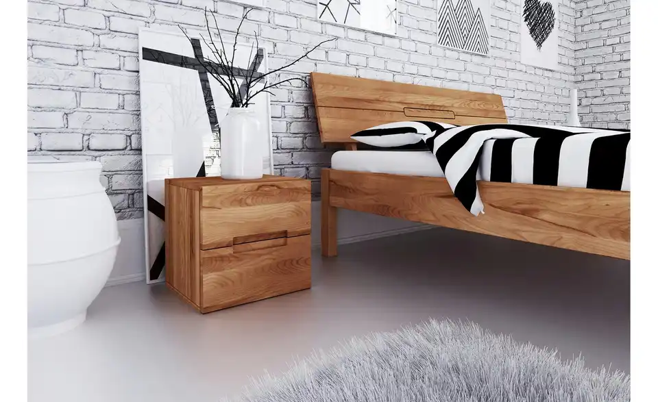 Nachttisch hoch mit 2 Schüben, in Wohnsituation