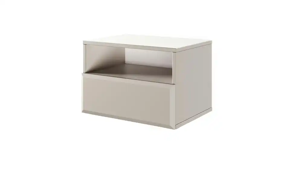 Selsey Nachtkommode Chocolated hängend in beige, Perspektive