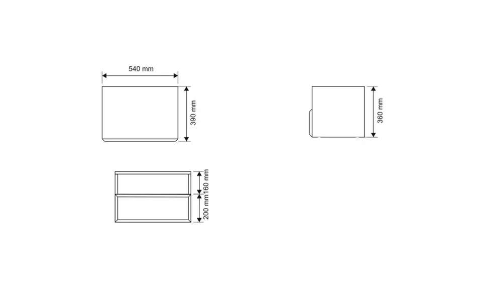 Selsey Nachtkommode Chocolated hängend in beige, Bemaßung