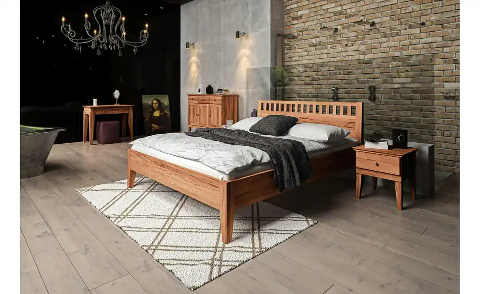 Massivholzbett Erik, in Wohnsituation