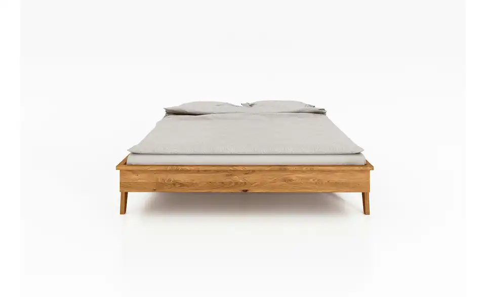 Massivholzbett Hugo ohne Kopfteil, Frontansicht