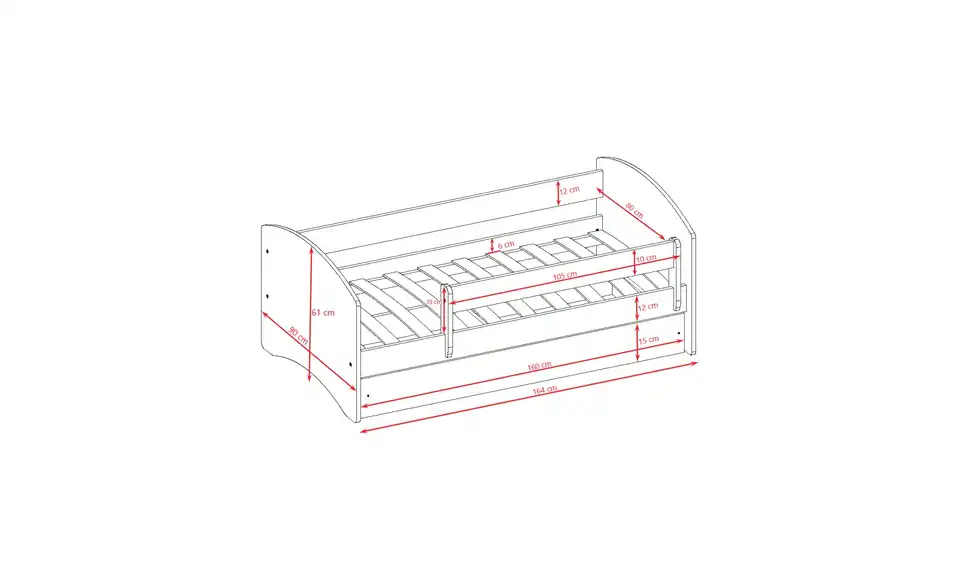 Bett Eiskönigin, Bemaßung