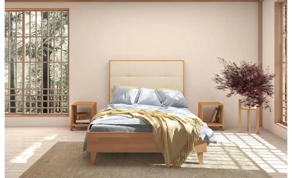 Massivholzbett Frida Buche, in Wohnsituation