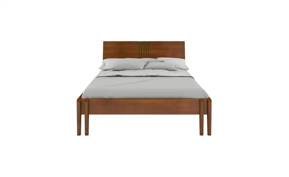 Massivholzbett Poznan nussbaumfarben, Frontansicht