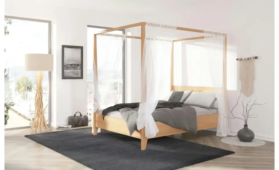 Himmelbett Canopy aus Massivholz, in Wohnsituation