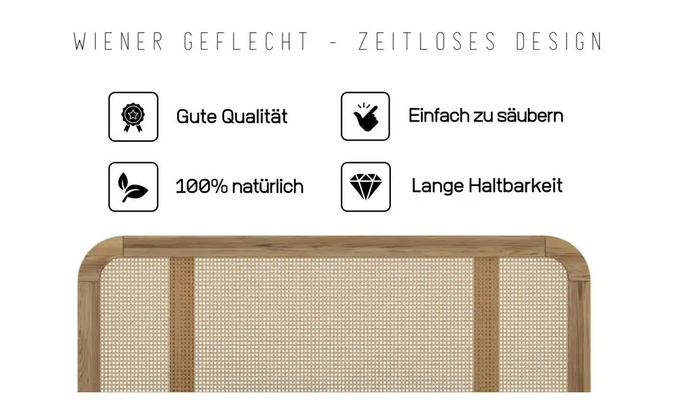 Massivholzbett Harmark Eiche San Remo, Bild mit Text