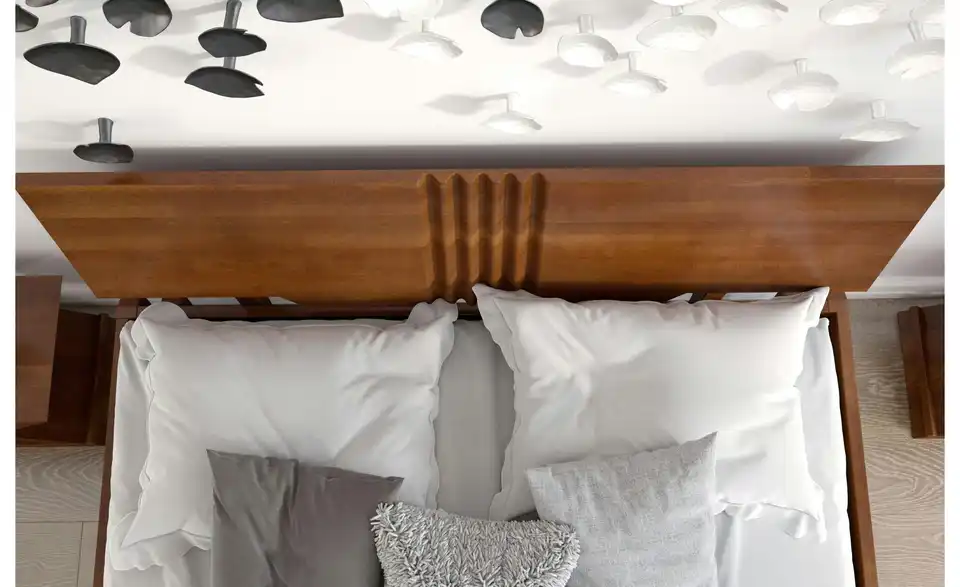 Massivholzbett Poznan nussbaumfarben, Detailansicht