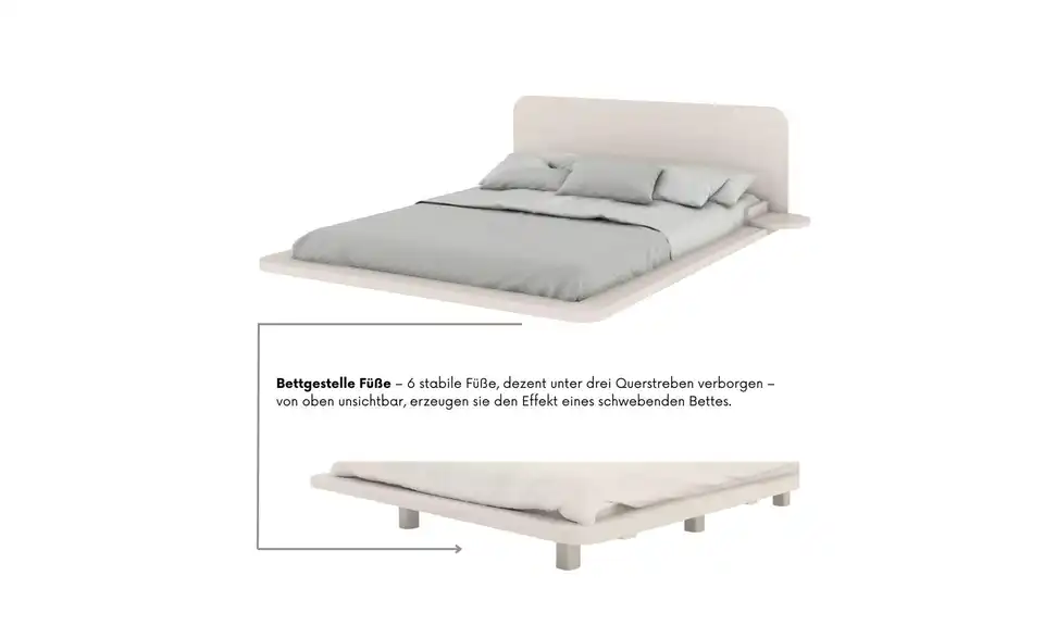 Massivholzbett Frida Buche, Detailansicht