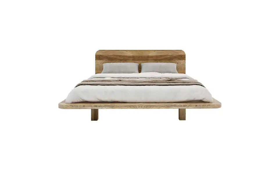 Massivholzbett Japandic Eiche San Remo, Frontansicht