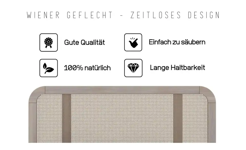 Massivholzbett Harmark Eiche Bianco, Bild mit Text