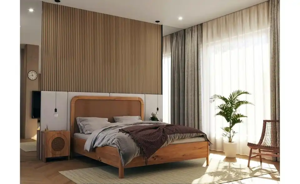 Massivholzbett Harmark Eiche, in Wohnsituation