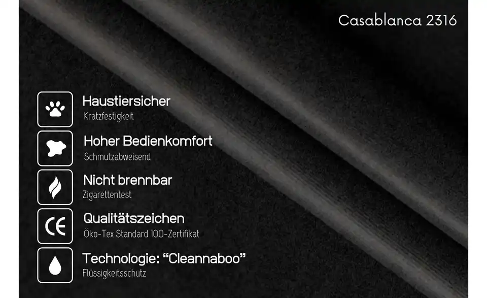 Massivholzbett Modena, Bild mit Text