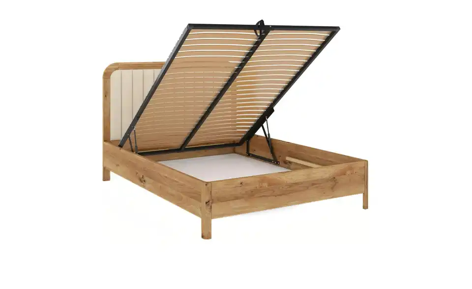 Massivholzbett Modena, geöffnet