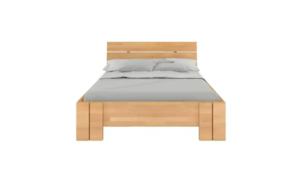 Massivholzbett Arhus Buche, Frontansicht