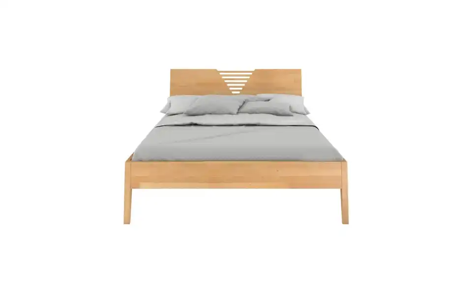 Massivholzbett Wolomin Buche, Frontansicht