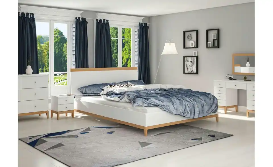 Massivholzbett weiß BK 120x200, in Wohnsituation