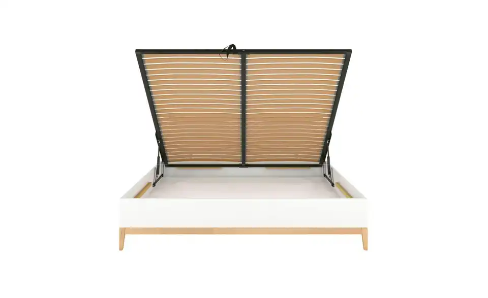 Massivholzbett weiß BK 120x200, Funktionsansicht