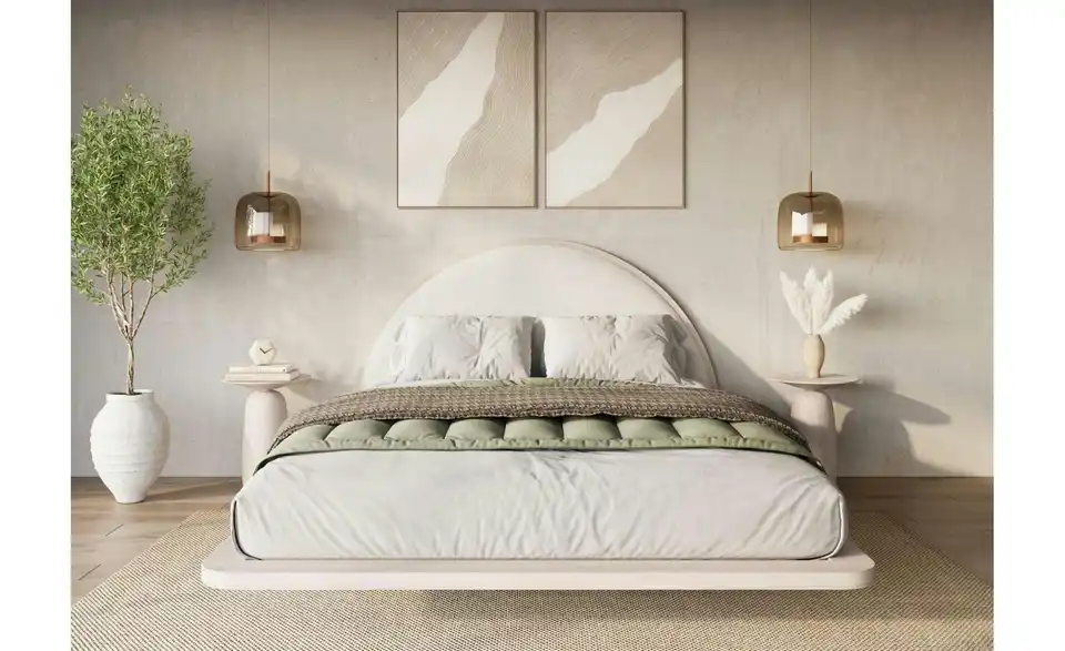 Massivholzbett weiß 120x200, in Wohnsituation