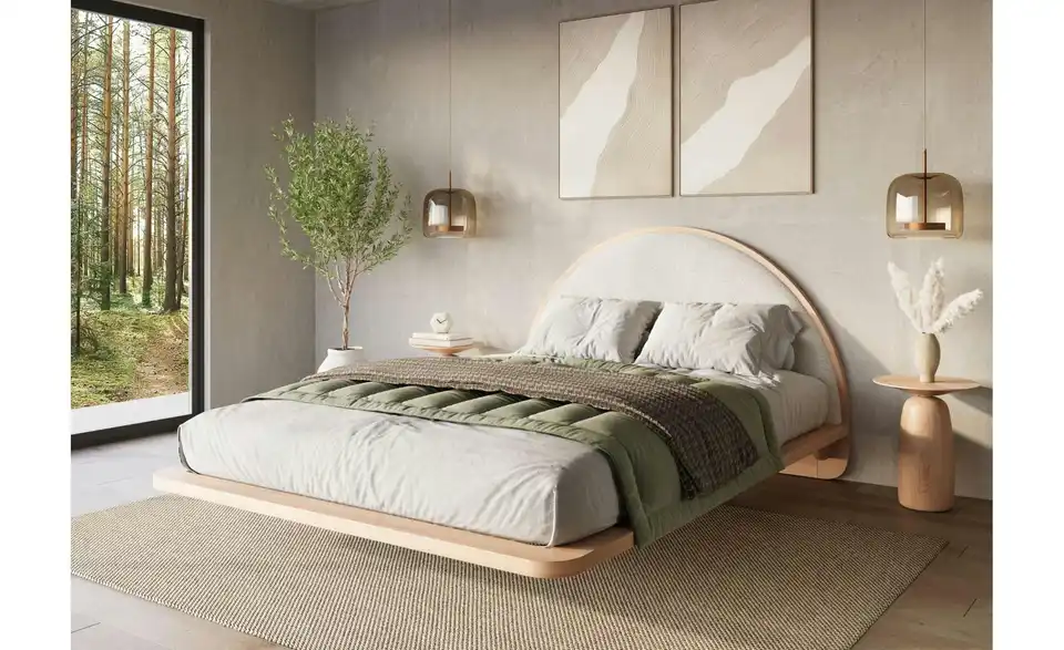 Massivholzbett Buche 160x200, in Wohnsituation