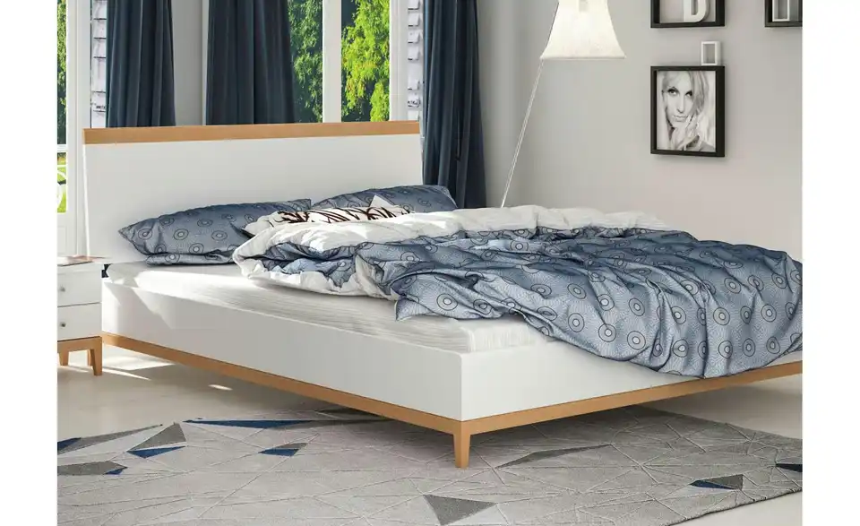 Massivholzbett weiß 120x200, in Wohnsituation