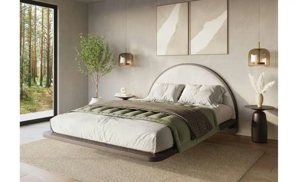 Massivholzbett Wenge 180x200, in Wohnsituation