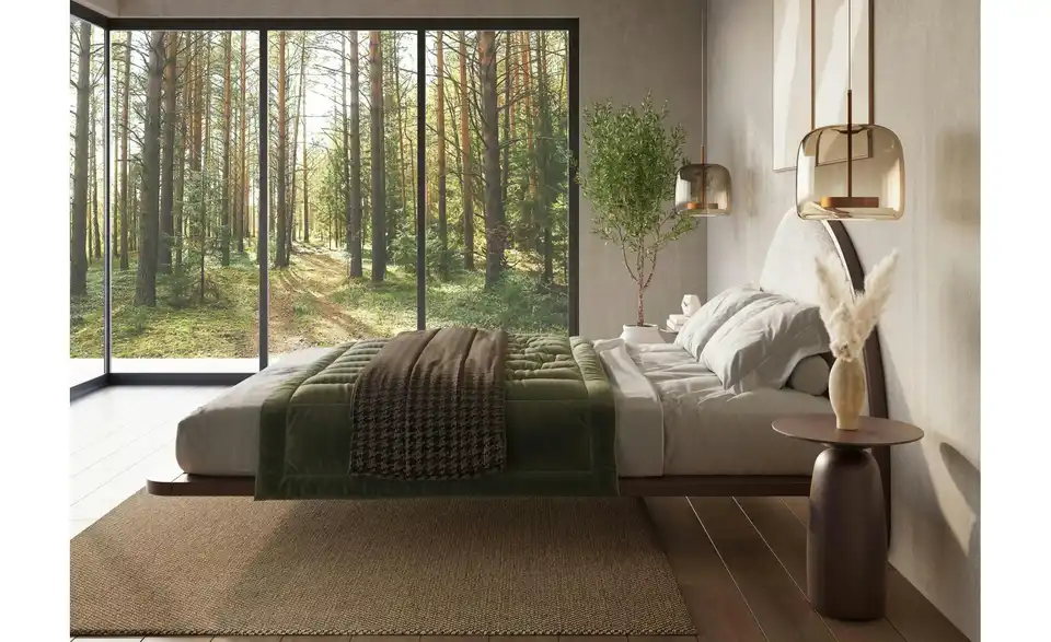 Massivholzbett Wenge 180x200, in Wohnsituation