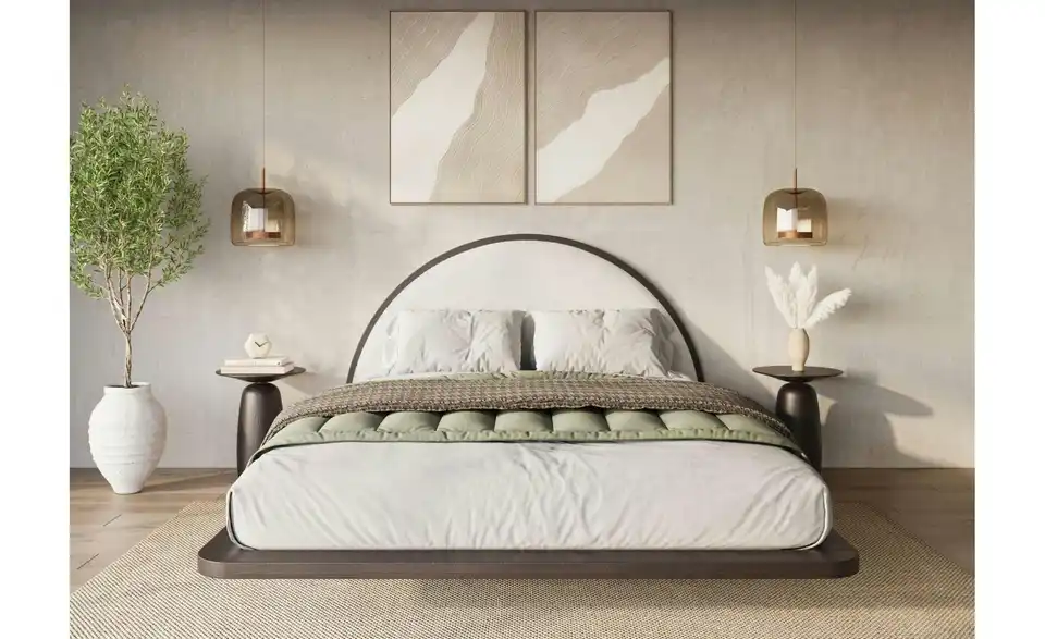 Massivholzbett Wenge 180x200, in Wohnsituation