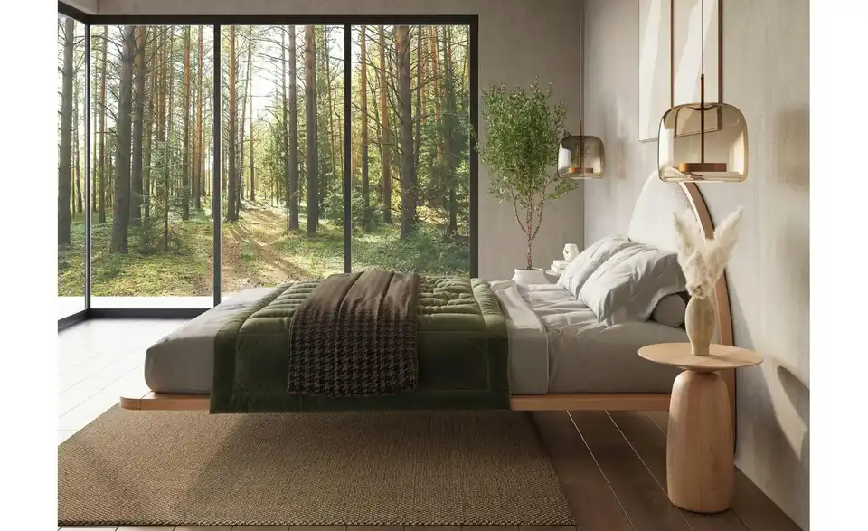 Massivholzbett Buche 120x200, in Wohnsituation