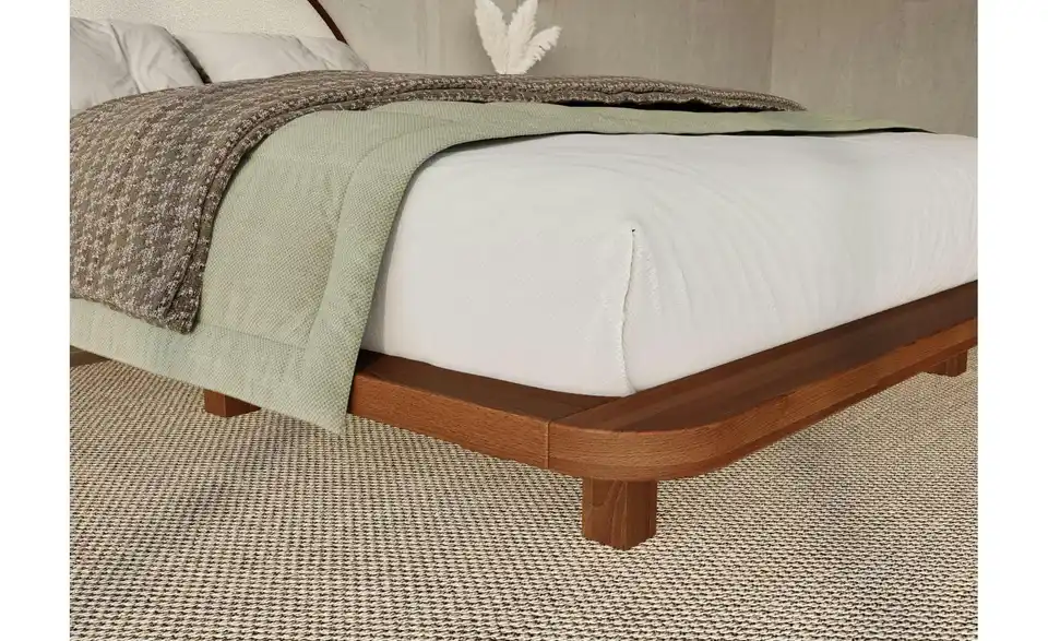 Massivholzbett Nussbaum160x200, Detailansicht