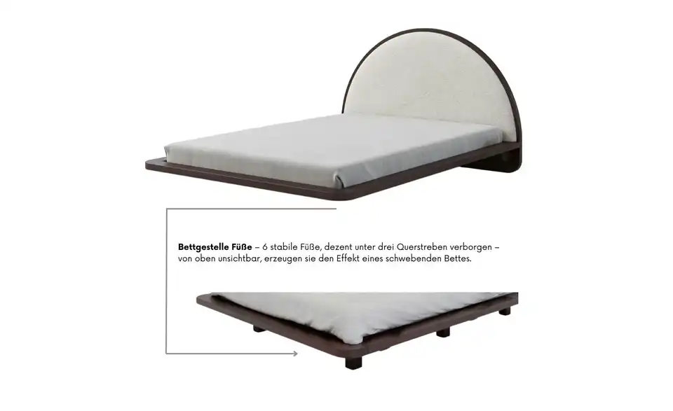 Massivholzbett Wenge 120x200, Detailansicht