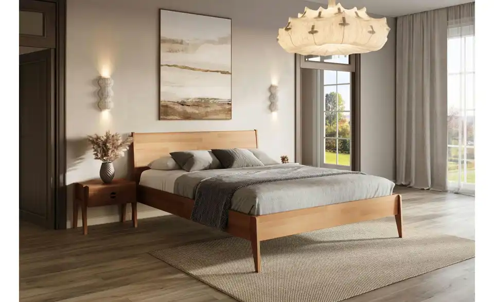 Massivholzbett Radom Buche, in Wohnsituation