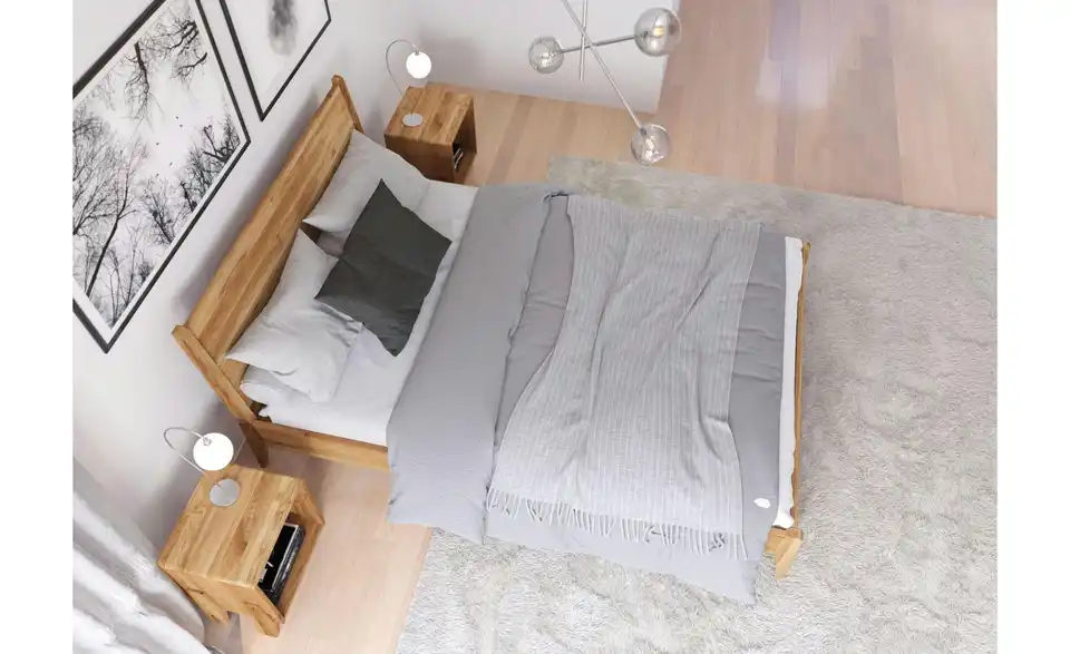 Massivholzbett Radom Eiche, in Wohnsituation