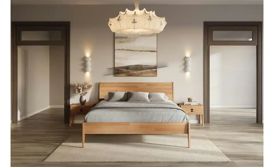 Massivholzbett Radom Buche, in Wohnsituation