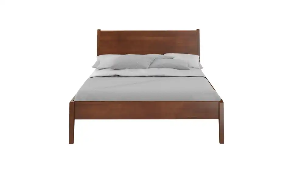 Massivholzbett Radom nussbaumfarben, Frontansicht