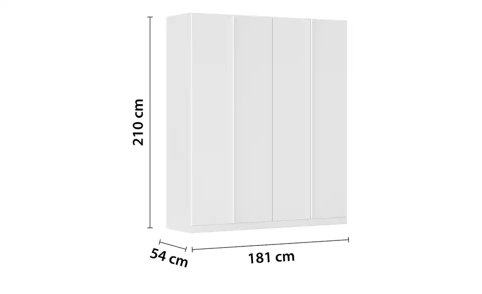 Drehtürenschrank Monostar, Bemaßung
