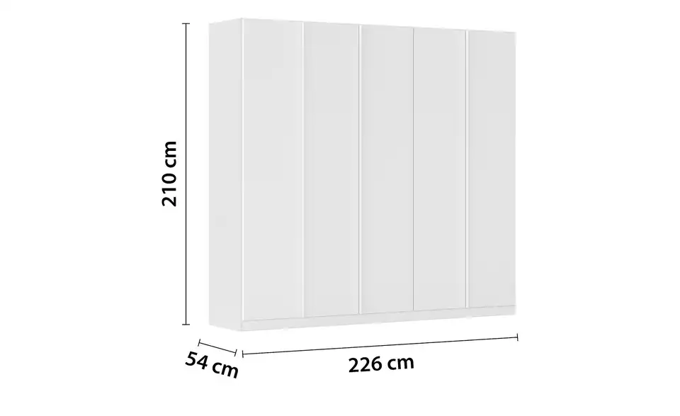 Drehtürenschrank Monostar, Bemaßung